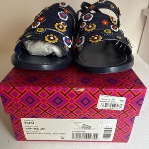 Tory Burch Navy Sandals